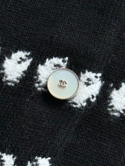 Chanel 25P Cardigan Black Mix White Cashmere 237301