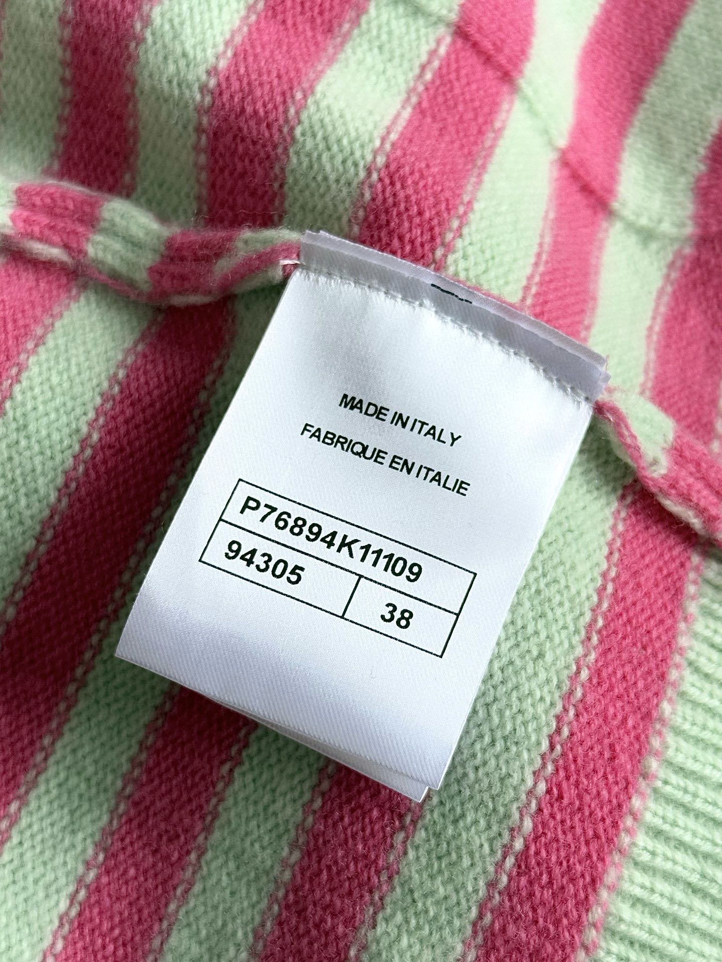 Chanel 25P Cardigan Pink Mix Green Cashmere 237319