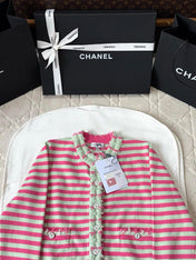Chanel 25P Cardigan Pink Mix Green Cashmere 237319