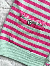 Chanel 25P Cardigan Pink Mix Green Cashmere 237319