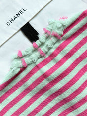 Chanel 25P Cardigan Pink Mix Green Cashmere 237319