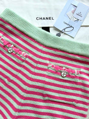 Chanel 25P Shorts Pink Mix Green Cashmere 237317