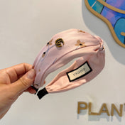 HAIRBAND WITH FLOWER PRINT IN BABY PINK SILK 398863