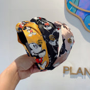 MICKEY PRINT HAIRBAND IN BLACK SILK 409359