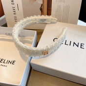 WHITE TWEED WITH PEARL HAIRBAND 412431