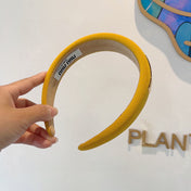 THICK HEADBAND IN YELLOW DIAGONAL LEATHER 425478