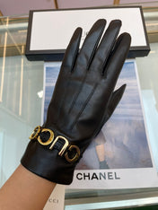 EUROPEAN GLOVES IN BLACK LAMBSKIN WITH CASHMERE LINING 376727
