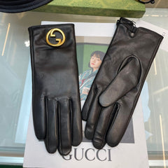 GLOVES IN BLACK SHEEPSKIN WITH CASHMERE LINING 432595