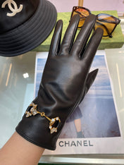 HORSEBIT GLOVES IN BLACK LAMBSKIN WITH CASHMERE LINING 454592