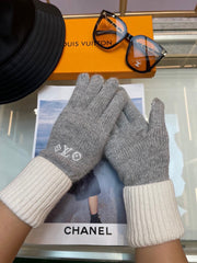 GLOVES IN DOVE GRAY MIX WHITE WOOL 458573