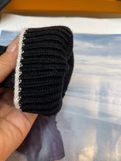 GLOVES IN BLACK MIX WHITE WOOL 458574