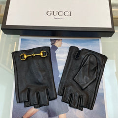 FINGERLESS GLOVES WITH HORSEBIT IN BLACK LAMBSKIN 463853