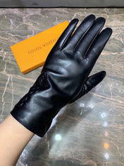 GLOVES IN BLACK EMBOSSED LAMBSKIN 465060