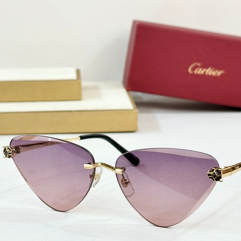 PANTHÈRE RIMLESS TRIANGLE FRAME SUNGLASSES  570457 IN METAL