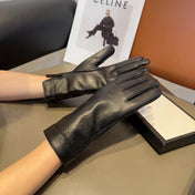GLOVES IN BLACK EMBOSSED LAMBSKIN 423484
