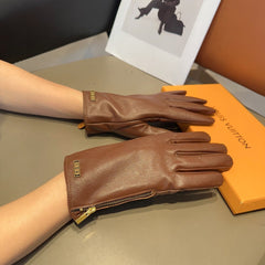 GLOVES IN CHOCOLATE BROWN LAMBSKIN 432687