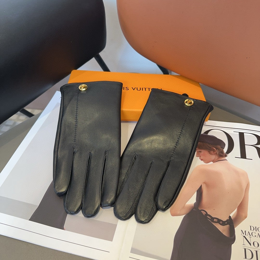 LV GLOVES IN BLACK LAMBSKIN 466819