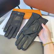 LV GLOVES IN BLACK LAMBSKIN 462318