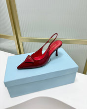PRA PATENT LEATHER SLINGBACK PUMPS 75 CHERRY