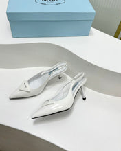 PRA PATENT LEATHER SLINGBACK PUMPS 75 WHITE