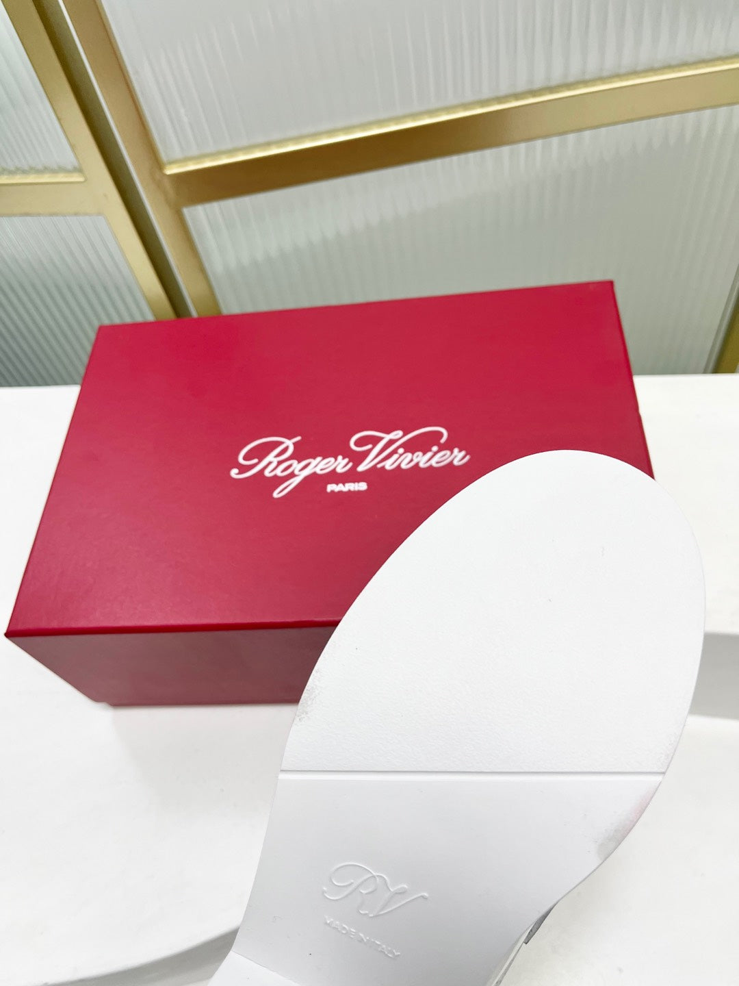 VIV' RANGERS MULES IN WHITE CALFSKIN CRYSTAL BUCKLE