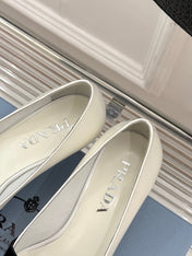 KITTEN HEEL PUMPS IN BLACK MIX WHITE CALFSKIN