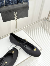 PRADA 25S BALLERINAS IN BLACK SATIN