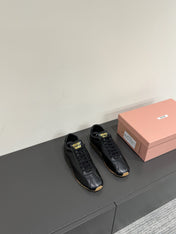 PLUME NAPPA SNEAKERS IN BLACK LAMBSKIN