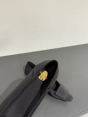 POPPY BALLET FLATS IN BLACK SILK