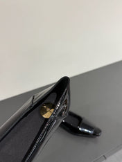 POPPY BALLET FLATS IN BLACK GLOSSY LAMBSKIN