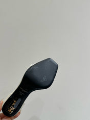 YSL HEELED SANDALS 25S 105 MM IN CREAM WHITE LAMBSKIN