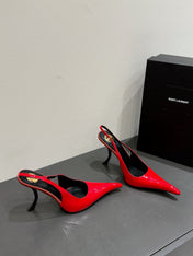 YSL HIGH SLINGBACK 25S IN RED GLOSSY LAMBSKIN
