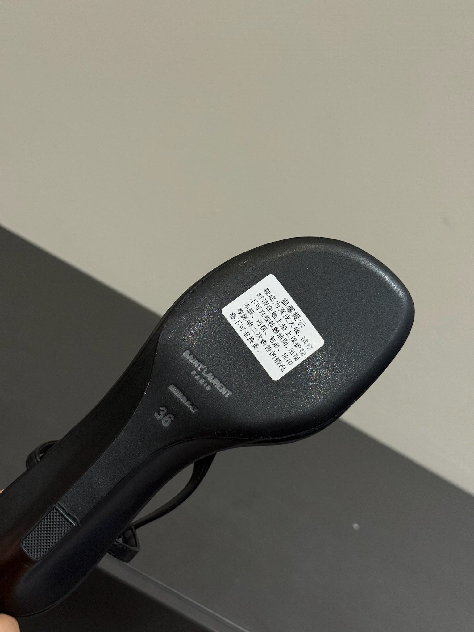 YSL WEDGE THONG SANDALS 25S IN BLACK LAMBSKIN WITH GOLD HARDWARE