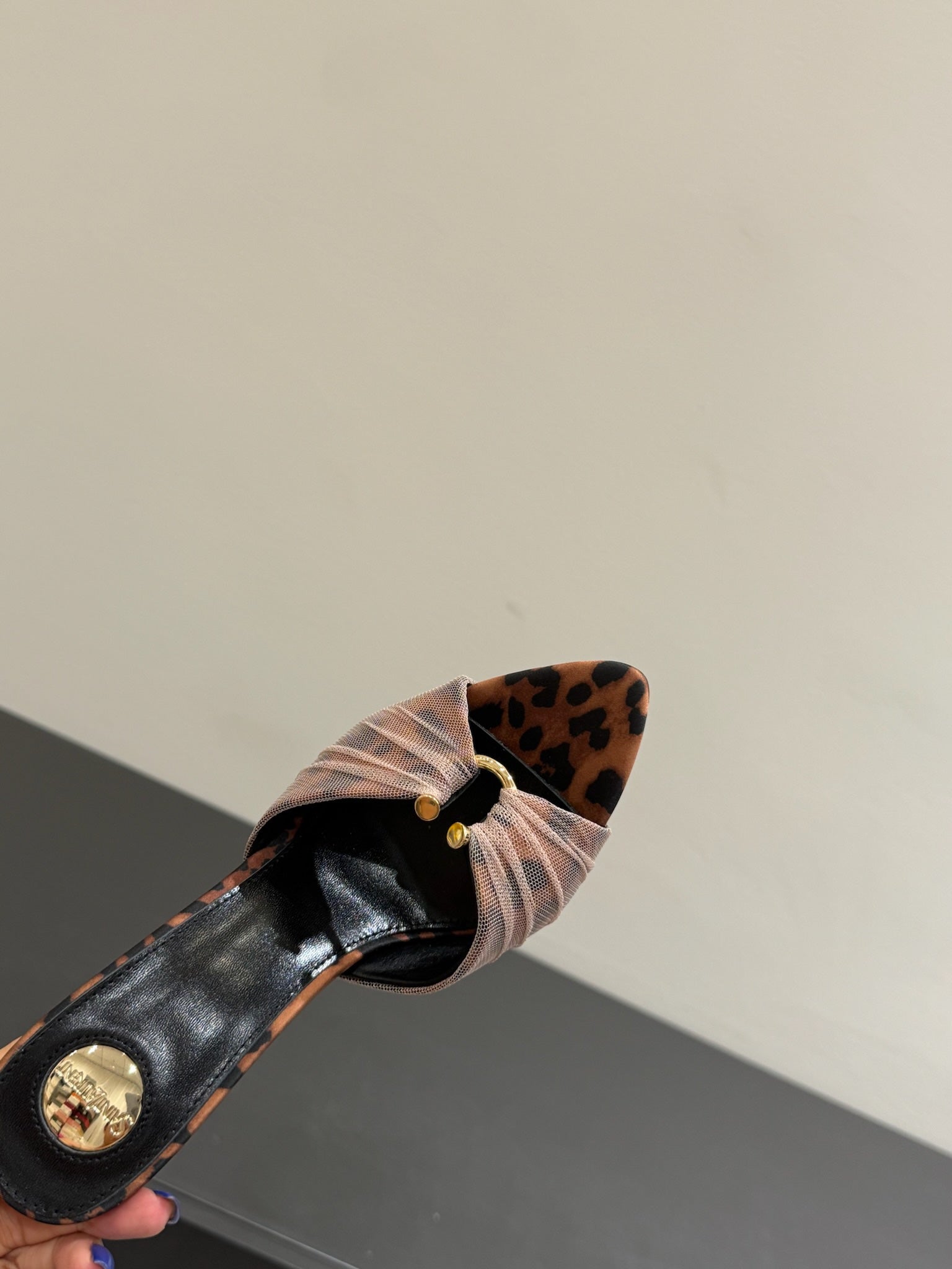 YSL HIGH HEEL 25S 100 MM IN LEOPARD PRINT LAMBSKIN