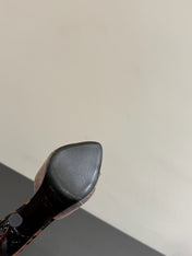 YSL HIGH HEEL 25S 100 MM IN LEOPARD PRINT LAMBSKIN