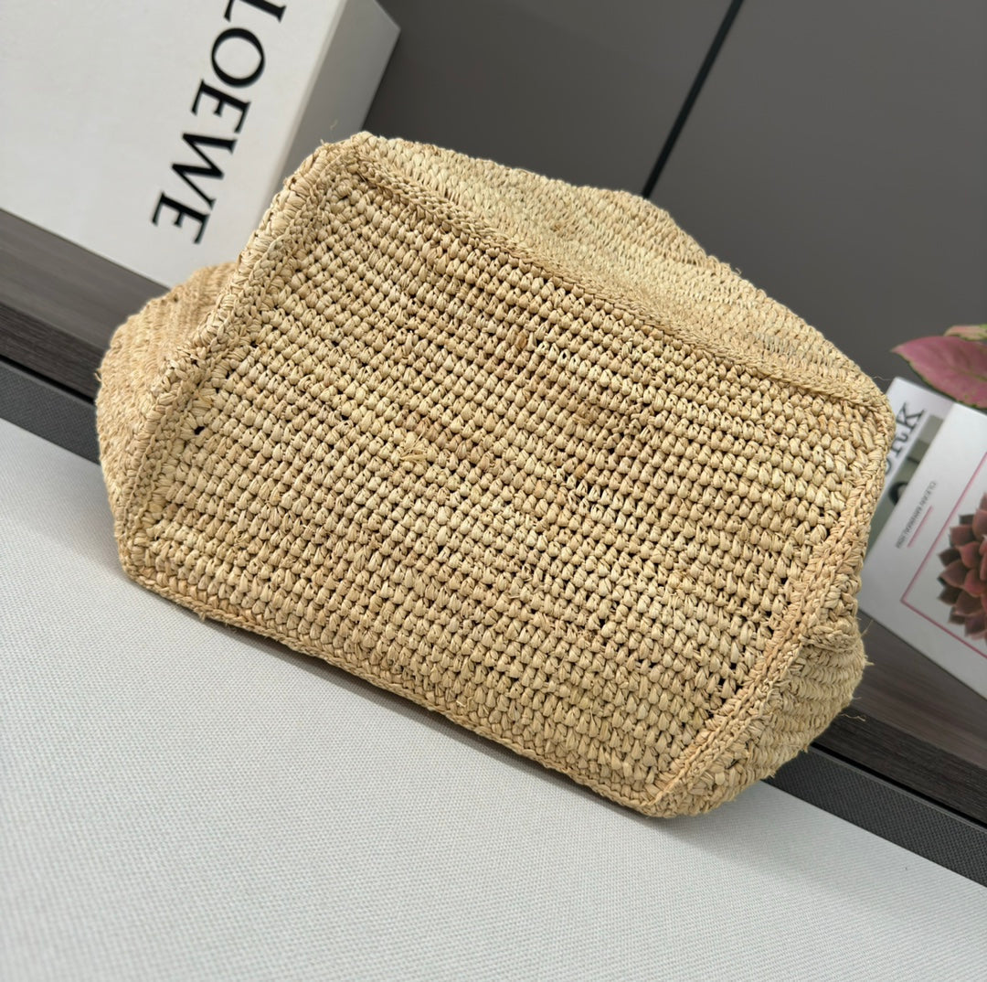 LOEWE 25S PUZZLE FOLD BAG 31 IN NATURAL CALFSKIN SHOULDER STRAP