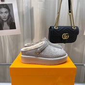 LV WOMEN'S COSY FLAT COMFORT CLOGS IN BEIGE MONOGRAM SUEDE