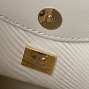 CHANEL 25S TOP HANDLE 20 CM IN CREAM WHITE LAMBSKIN