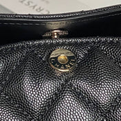 CHANEL 25S COCO CRUSH HANDLE BAG 19 IN BLACK CAVIAR LEATHER