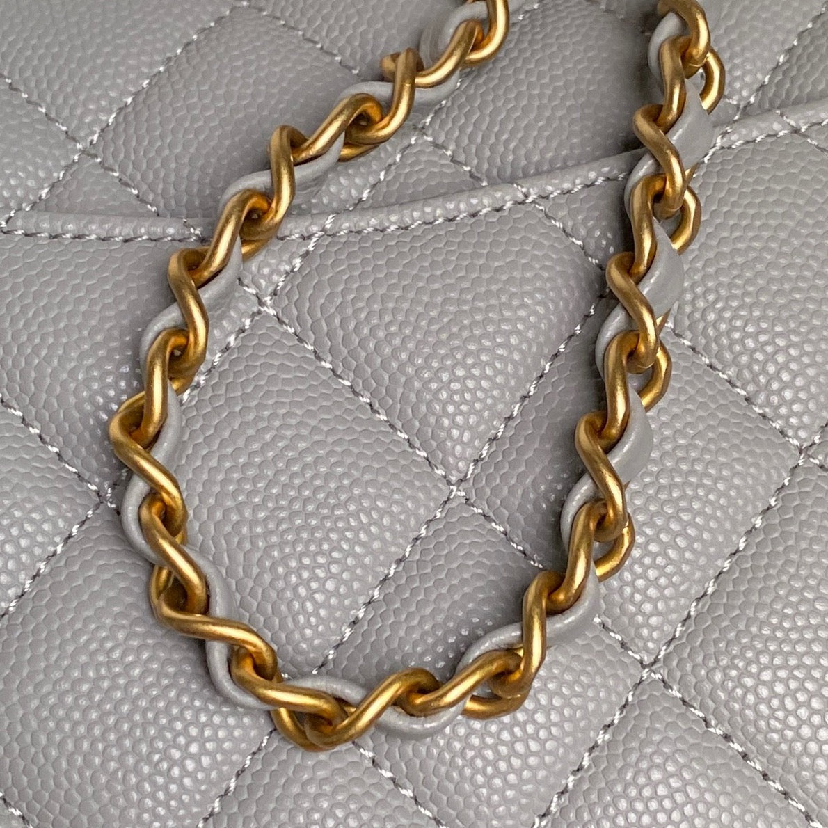 CHANEL 25S FLAP BAG 19 IN CHARCOAL GRAY CALFSKIN GOLD HARDWARE