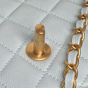 CHANEL 25S FLAP BAG 19 IN LIGHT BLUE CALFSKIN GOLD HARDWARE