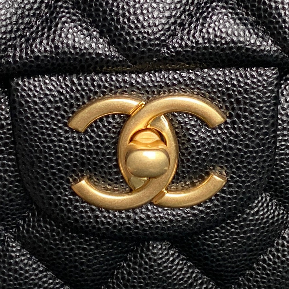 CHANEL 25S FLAP BAG 22 CM IN BLACK CAVIAR WITH GOLD HARDWARE