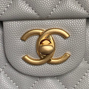 CHANEL 25S FLAP BAG 22 CM IN GREY CAVIAR WITH GOLD HARDWARE