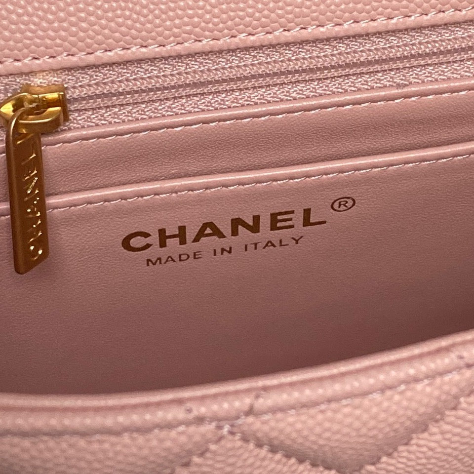 CHANEL 25S FLAP BAG 22 CM IN PINK CAVIAR WITH GOLD HARDWARE