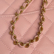 CHANEL 25S FLAP BAG 22 IN PINK CALFSKIN GOLD HARDWARE