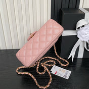 CHANEL 25S FLAP BAG 19 IN PINK CALFSKIN GOLD HARDWARE
