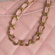 CHANEL 25S FLAP BAG 19 IN PINK CALFSKIN GOLD HARDWARE