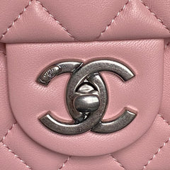 CHANEL 25S FLAP BAG 23 IN LIGHT PINK CALFSKIN SILVER HARDWARE