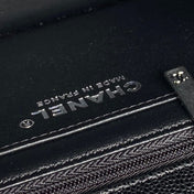 CHANEL 25S FLAP BAG 19 IN BLACK CALFSKIN SILVER HARDWARE