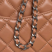 CHANEL 25S MINI FLAP BAG 18 IN DARK CARAMEL CALFSKIN